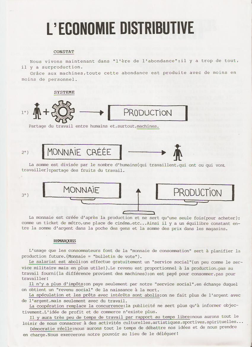 Tract sur l'Economie Distributive de Jean-Pierre Poulin en version allemande